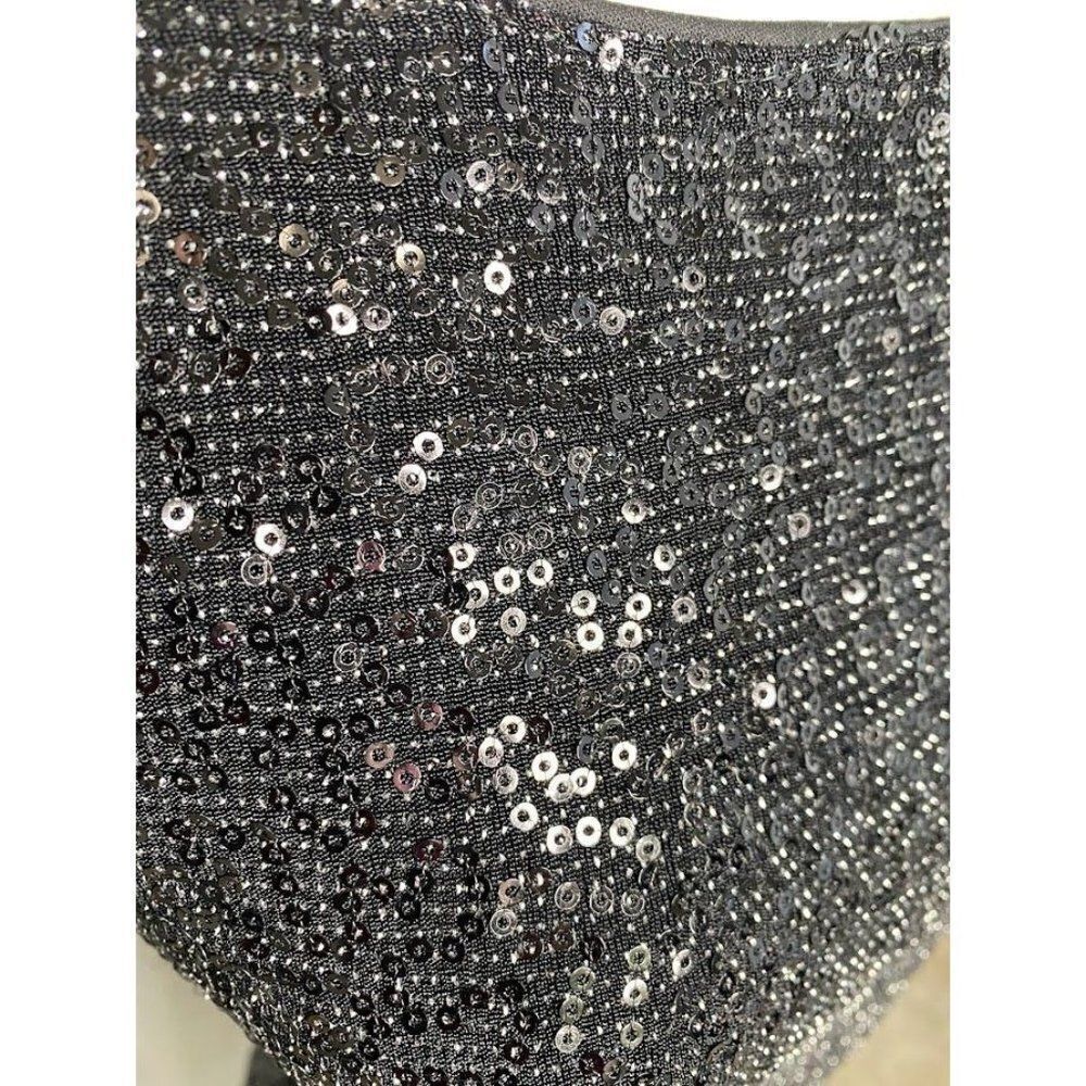 Express Black Sequin Long Sleeve Fit & Flare Mini‎ Dress Sz XS - Picture 2 of 8